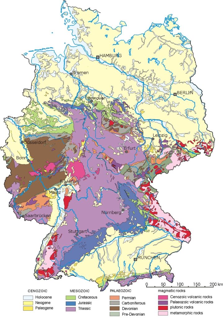 Carte géologique de l'Allemagne.