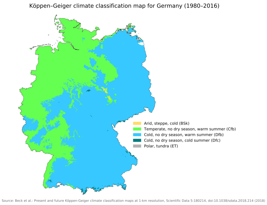 Carte climatique de l’Allemagne.