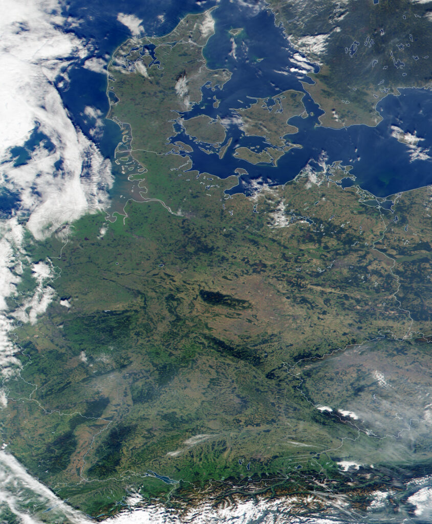 Image satellite de l’Allemagne.