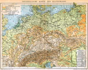 Carte physique de l'Allemagne 1894-1896. 