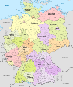 Carte politique de l’Allemagne