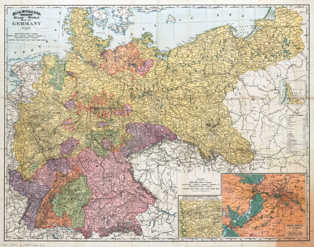 Carte de l'Empire allemand de 1892.