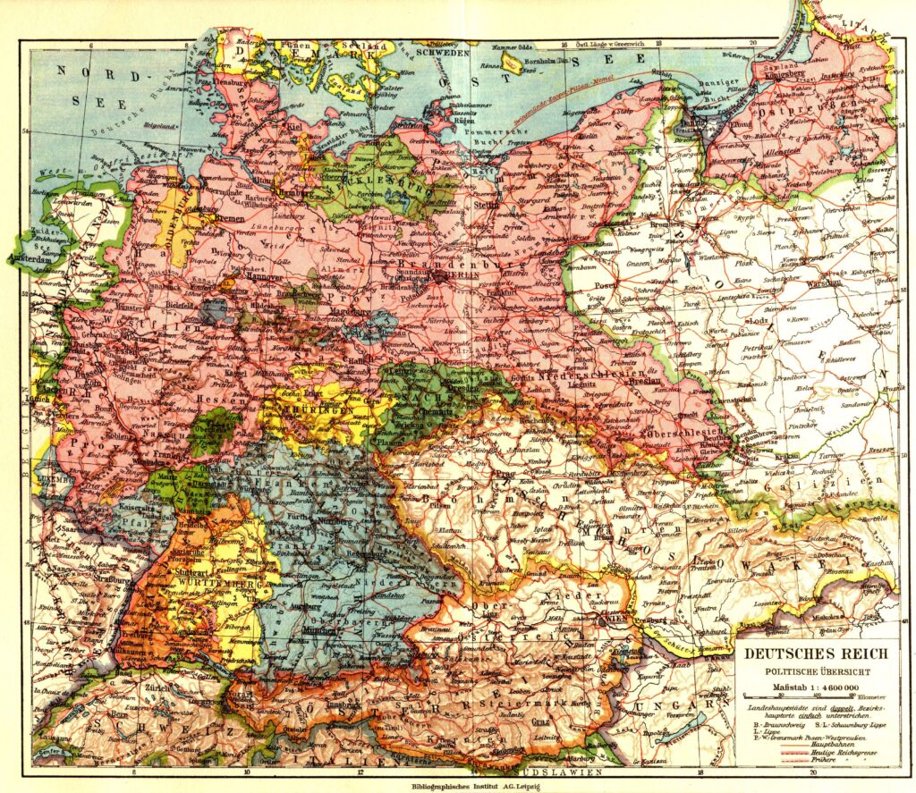 Carte de la république de Weimar publiée en 1932.
