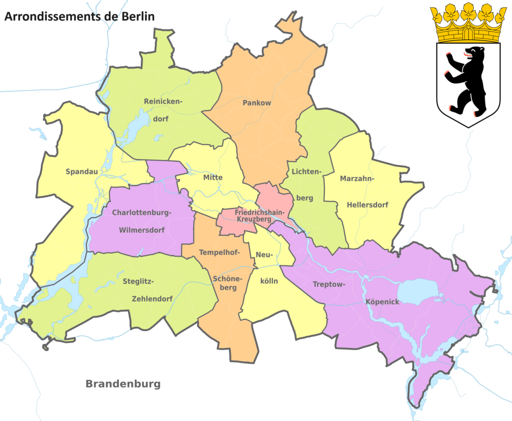 Carte des arrondissements de Berlin.