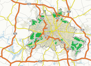 Carte des autoroutes à Berlin.