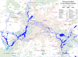 Carte des voies navigables de la région de Berlin
