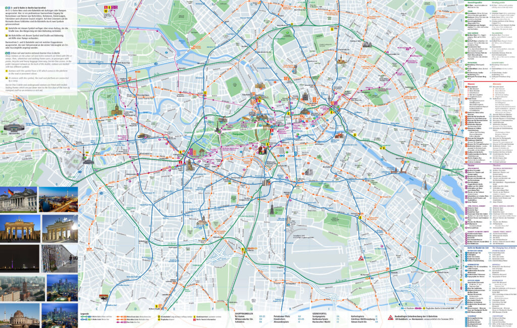 Carte touristique de Berlin.