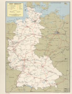 Carte de l'Allemagne de l'Ouest.