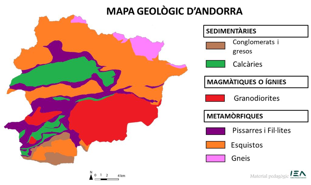 Carte géologique d'Andorre