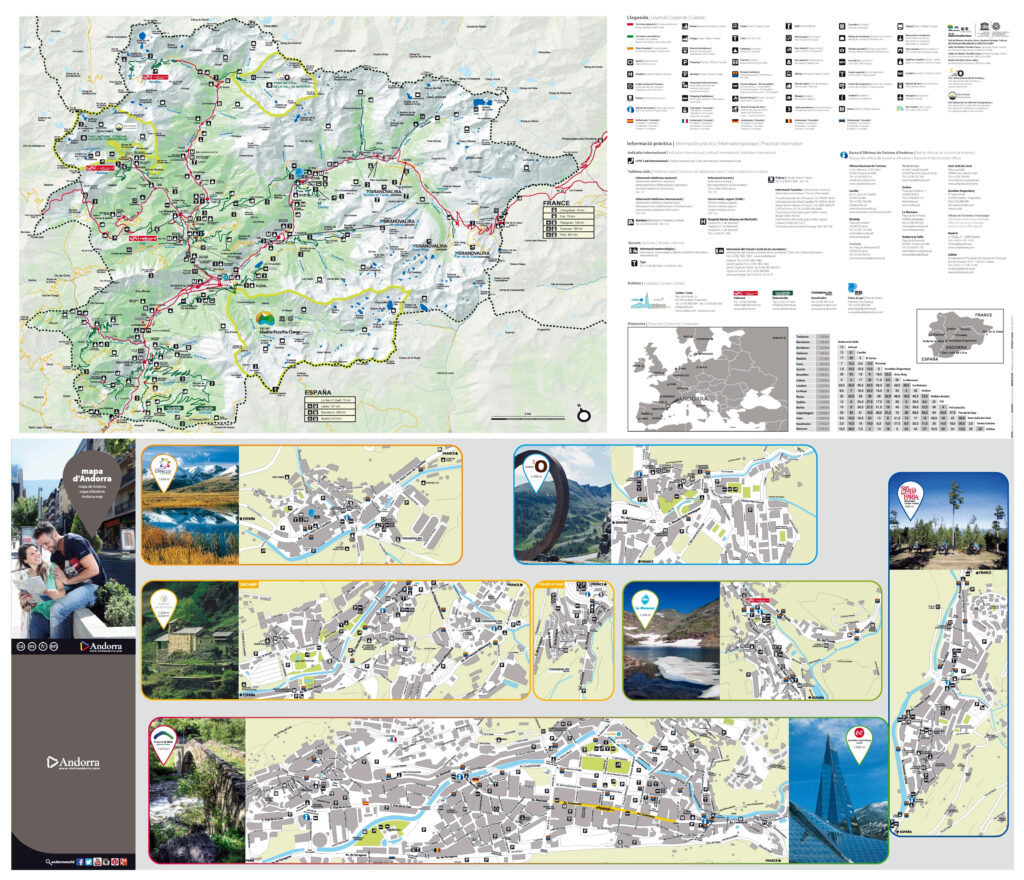 Carte touristique d'Andorre.
