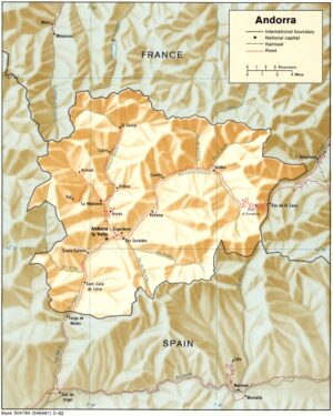 Carte physique d’Andorre