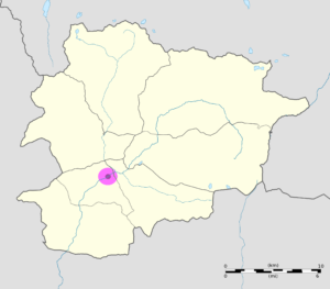 Carte de localisation d'Andorre-la-Vieille.