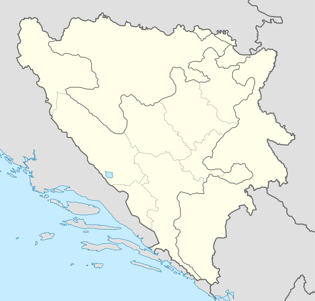 Carte vierge de la Bosnie-Herzégovine.