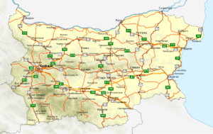 Carte routière de la Bulgarie
