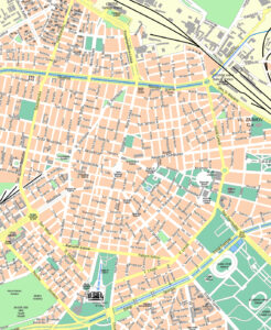 Plan du centre-ville de Sofia.
