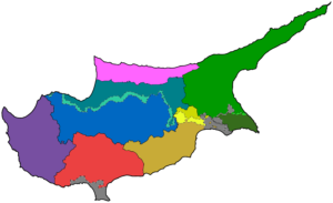 Carte vierge colorée de Chypre.