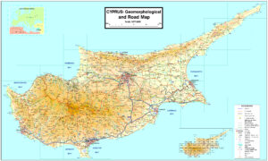 Carte physique de Chypre