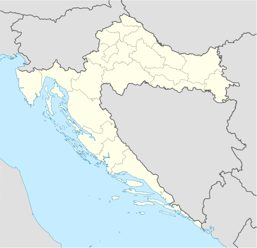 Carte vierge de la Croatie