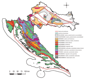 Carte géologique de la Croatie
