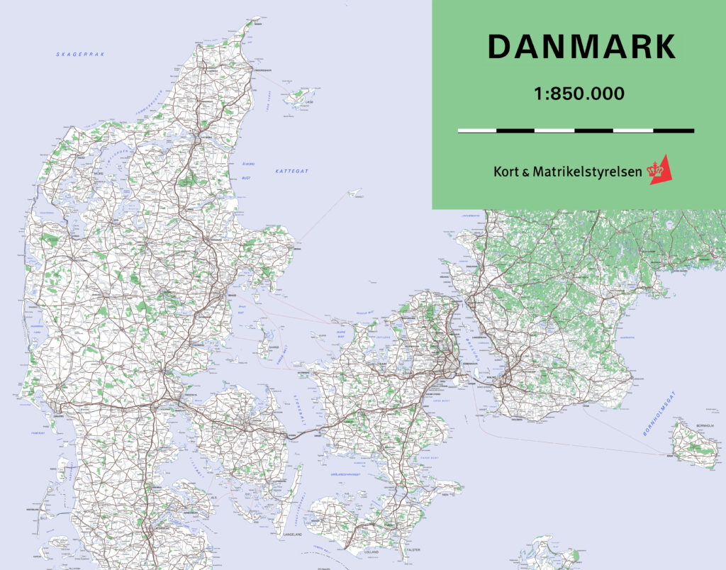 Carte routière du Danemark