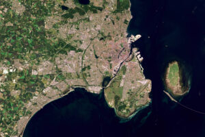 Image satellite de Copenhague par Copernicus Sentinel-2.