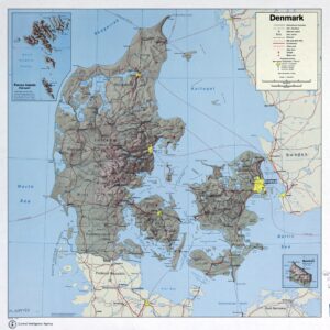 Carte physique du Danemark