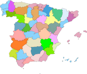 Carte provinciale vierge de l'Espagne.