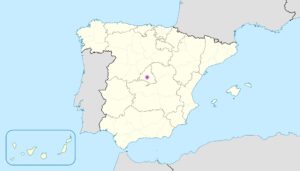 Plan de localisation de Madrid en Espagne.