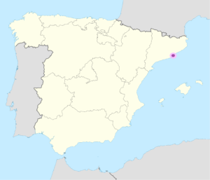 Plan de localisation de Barcelone en Espagne.