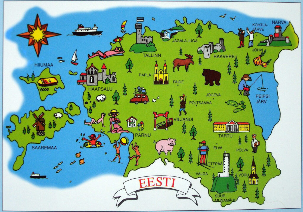 Carte touristique de l'Estonie