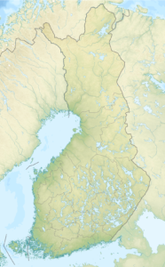 Carte physique vierge de la Finlande.