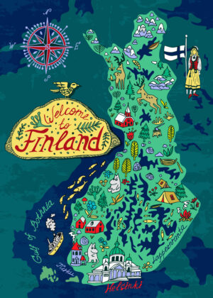 Carte touristique de la Finlande