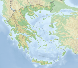 Carte physique vierge de la Grèce.