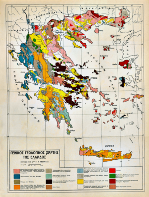Carte géologique de la Grèce