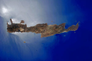 Image satellite de l'île de Crète.