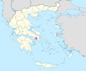 Plan de localisation d'Athènes en Grèce.
