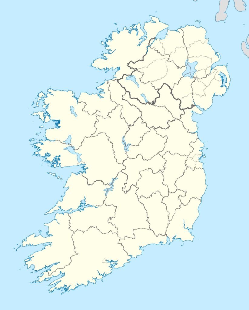 Carte vierge de l'Irlande