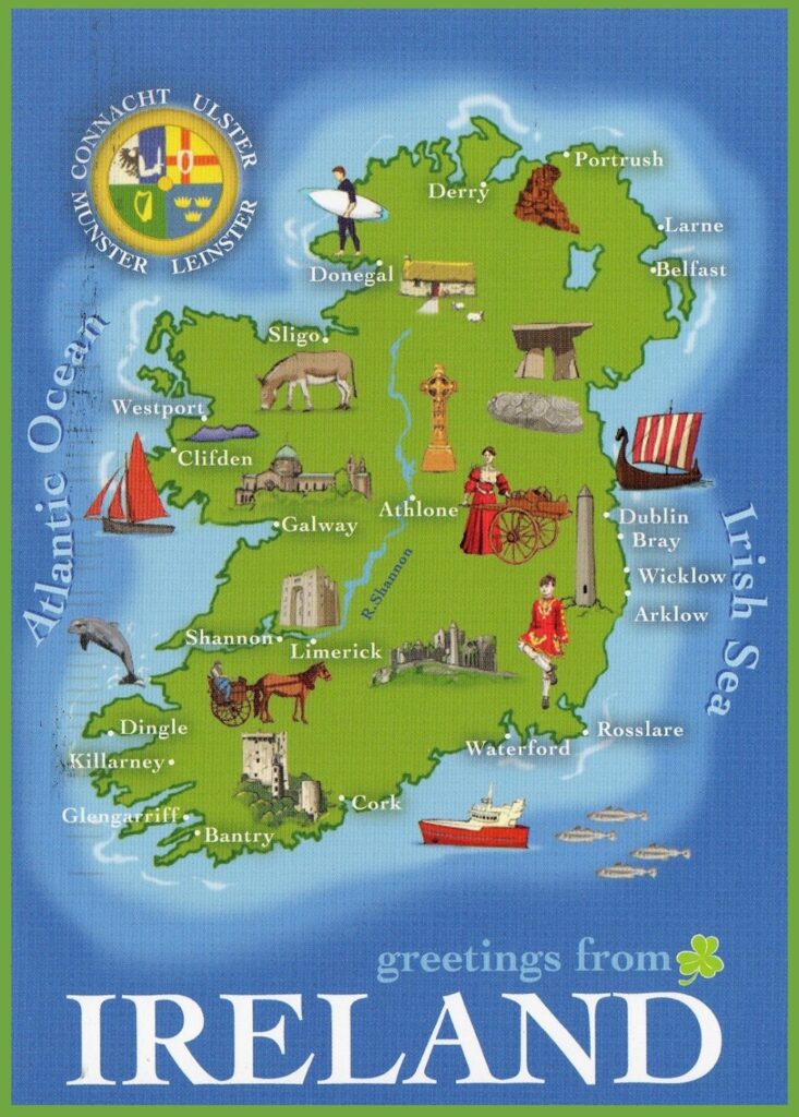 Carte touristique de l'Irlande