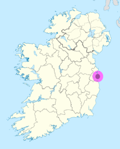 Plan de localisation de Dublin en Irlande.