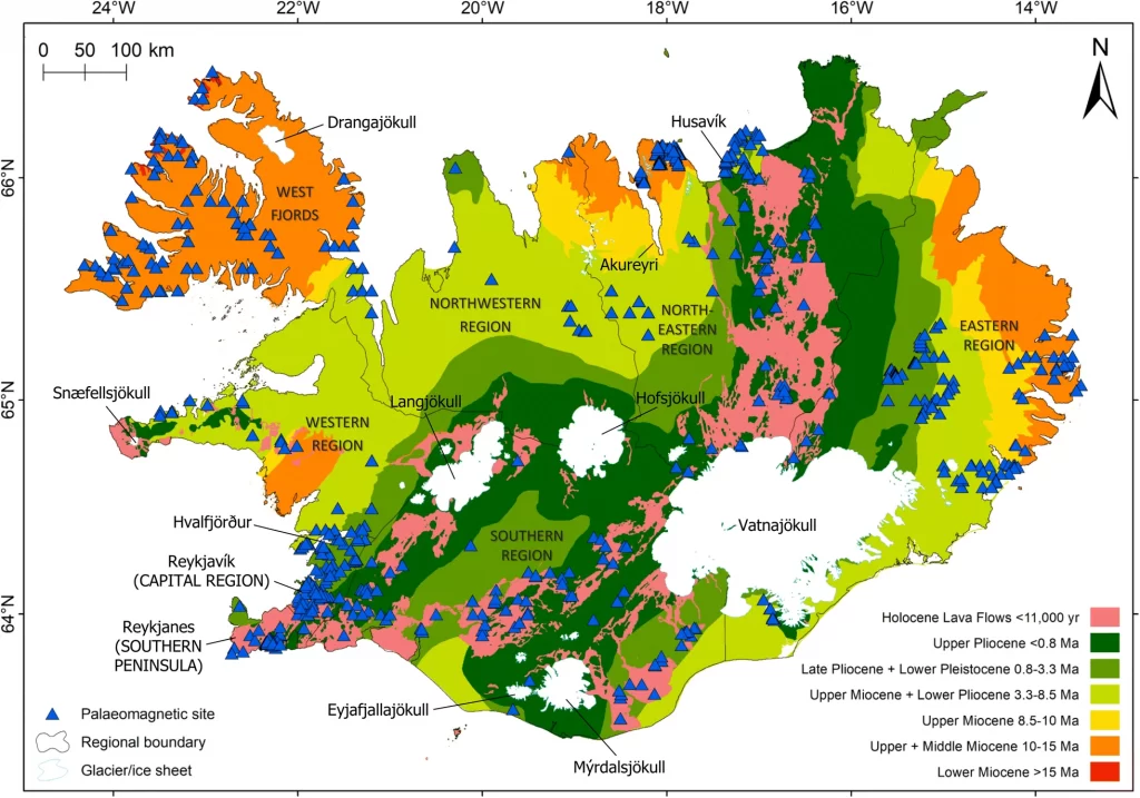 Carte géologique de l'Islande
