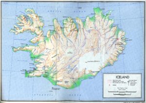 Carte physique de l’Islande
