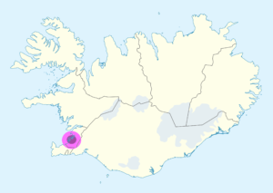 Plan de localisation de Reykjavik en Islande.