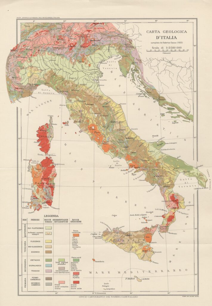Carte géologique de l'Italie