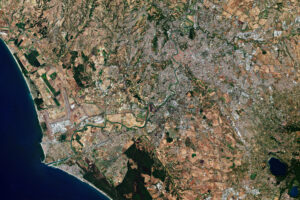 Image satellite de Rome en Italie.