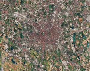 Image satellite de Milan en Italie.