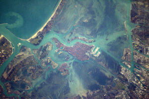 Image satellite de Venise en Italie.