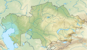 Carte physique vierge du Kazakhstan.