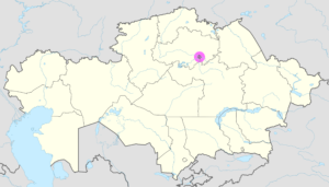 Plan de localisation d'Astana au Kazakhstan.