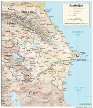 Carte physique de l’Azerbaïdjan
