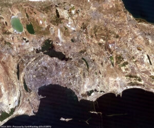 Image satellite de la ville de Bakou au 31 juillet 1988.
